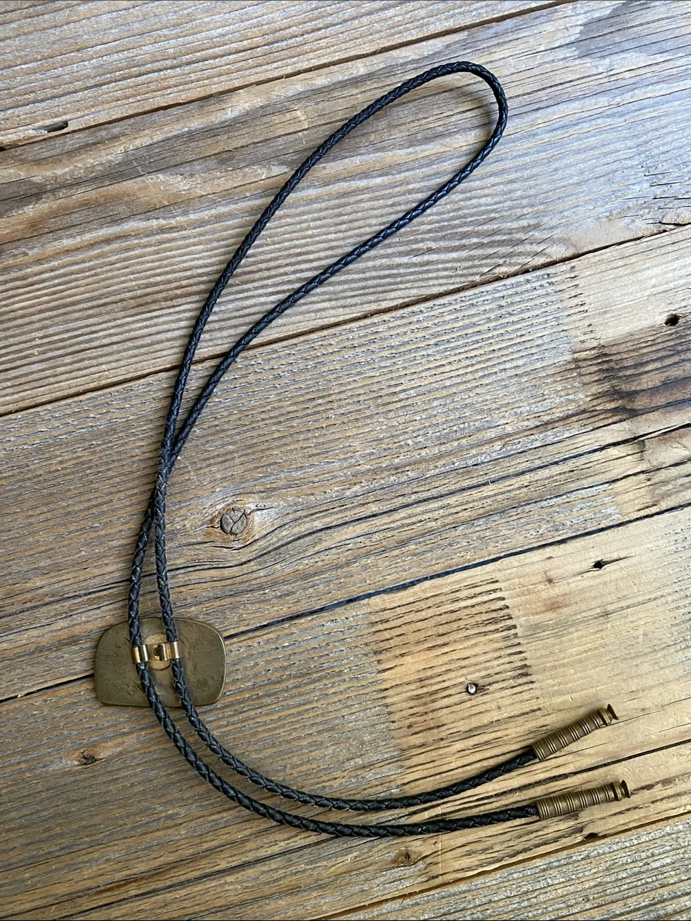 Vintage Pacific Northwest Brass Tlingit Bola Tie.